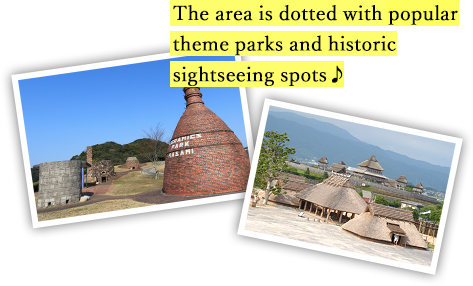 The area is dotted with popular theme parks and historic sightseeing spots♪
